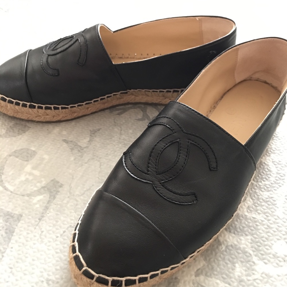 Chanel espadrilles black size 37. 100% authentic
